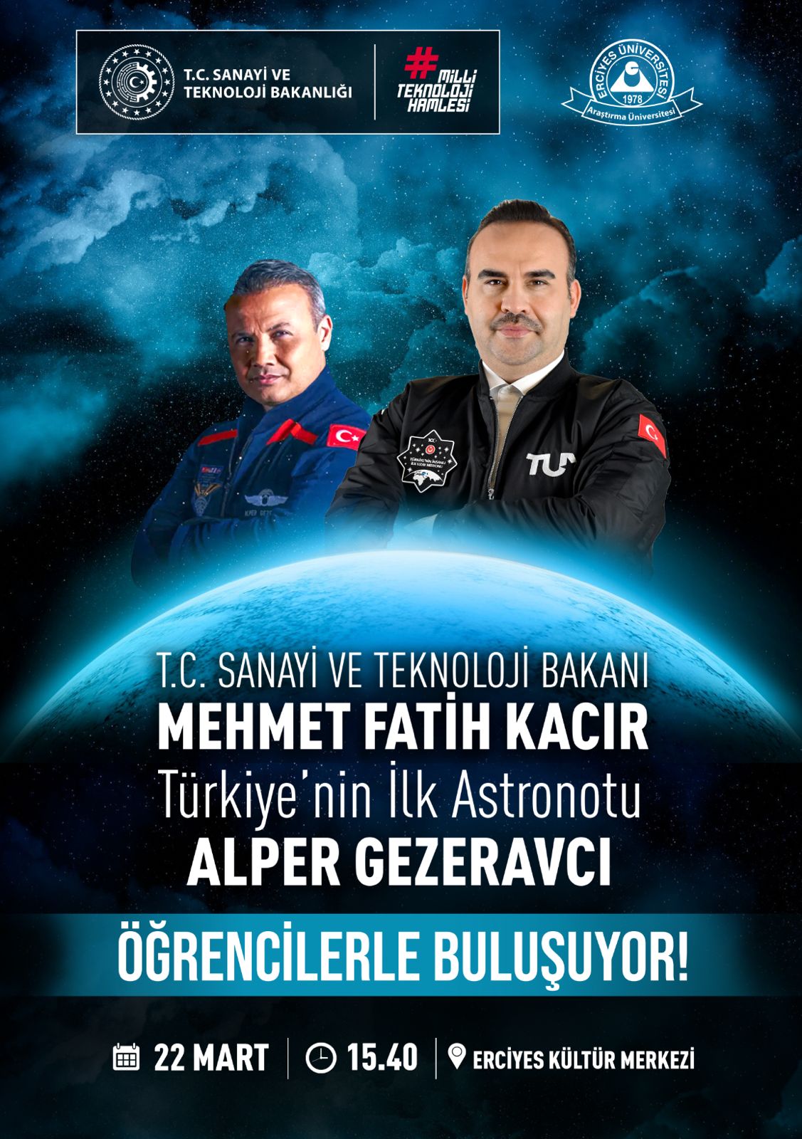 TÜRKİYE'NİN İLK ASTRONOTU YARIN KAYSERİ'DE 