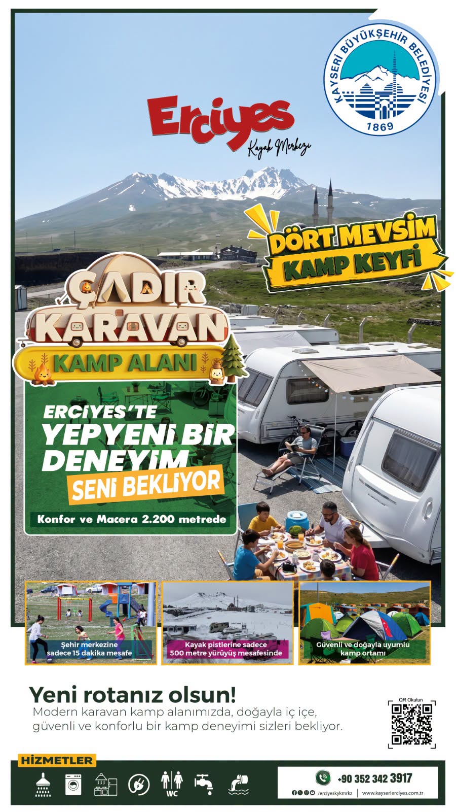 ERCİYES ÇADIR KARAVAN KAMP ALANI İLE ZİRVEDE YEPYENİ BİR DENEYİM