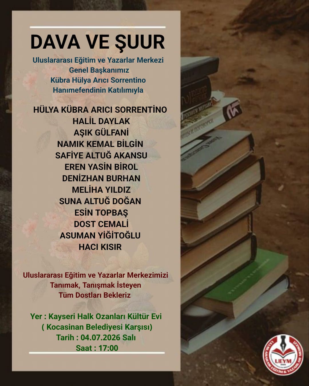 YAZARLARA AÇlK DAVET 