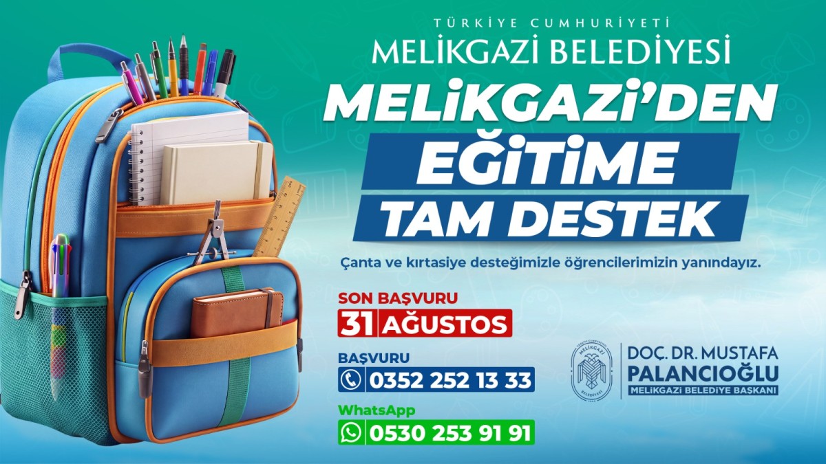 MELİKGAZİ’NDEN ÖĞRENCİLERE KIRTASİYE DESTEĞİ