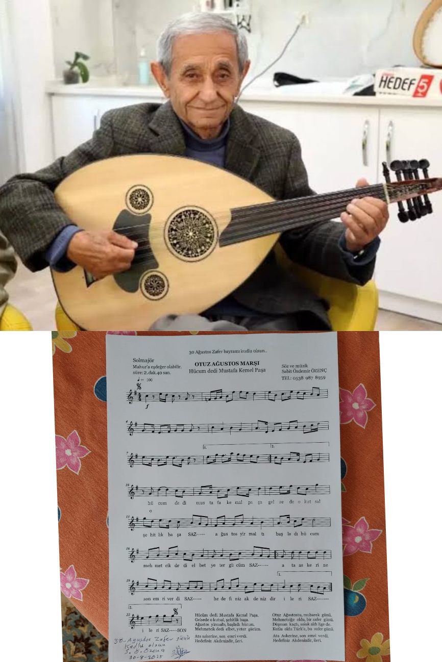 90 YAŞINDA OTUZ AĞUSTOS MARŞI YAZDI