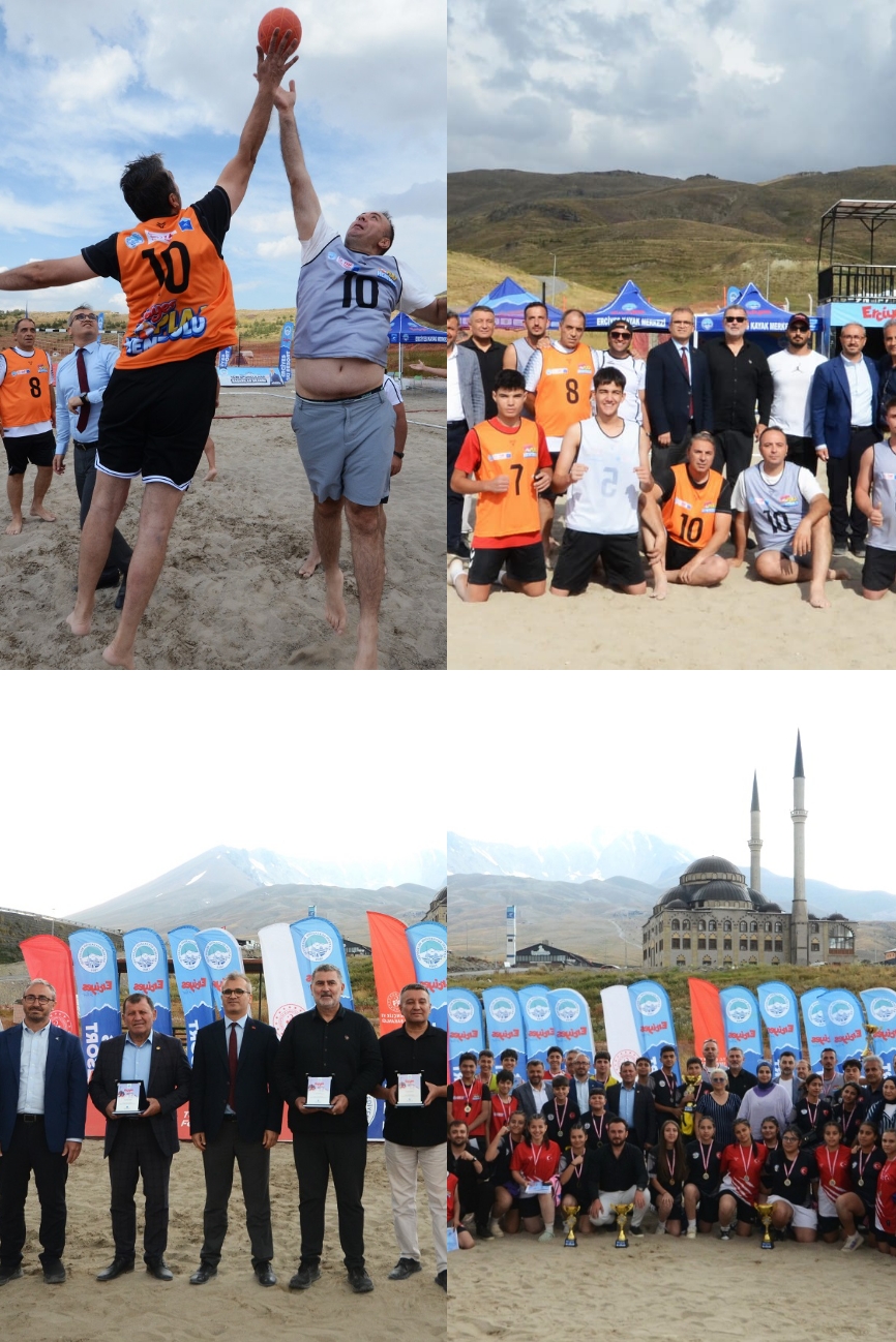 ERCİYES'TE PLAJ HENTBOL KEYFİ