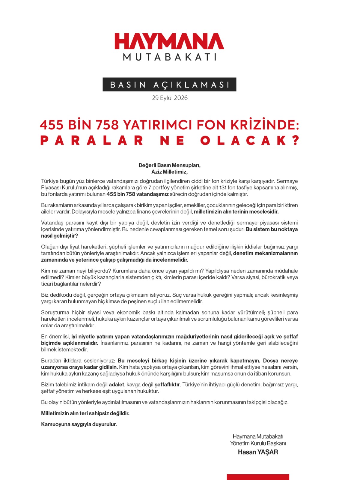 455 BİN 758 YATIRIMCI FON KRİZİNDE: PARALAR NE OLACAK?
