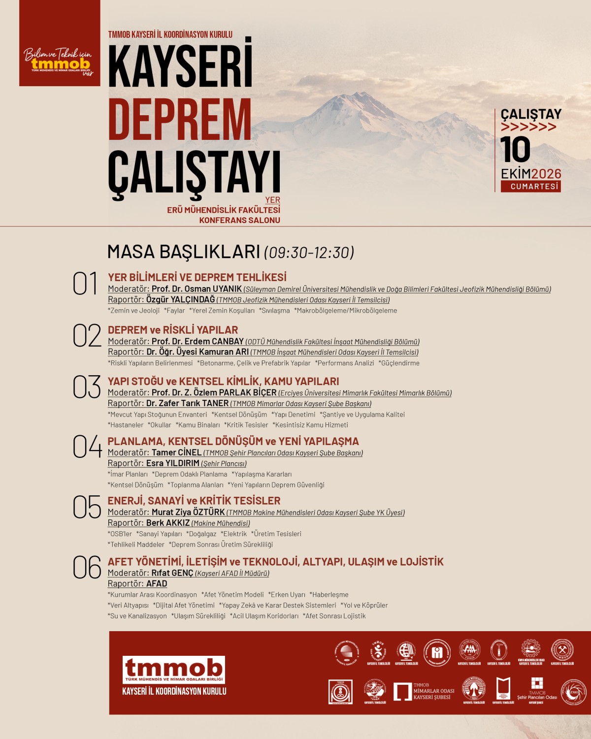 KAYSERİ’NİN DEPREM GERÇEĞİ BİLİM İNSANLARIYLA MASAYA YATIRILACAK