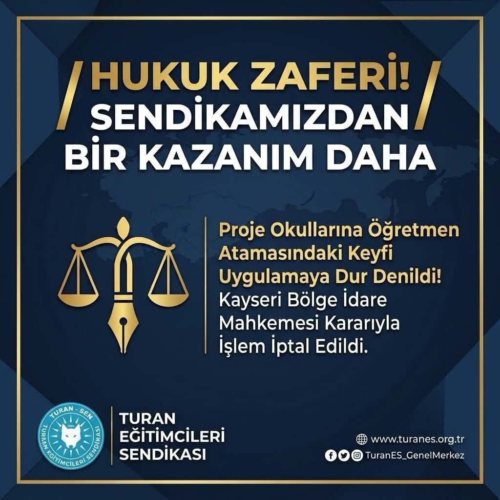 TURAN SEN'DEN HUKUK ZAFERİ