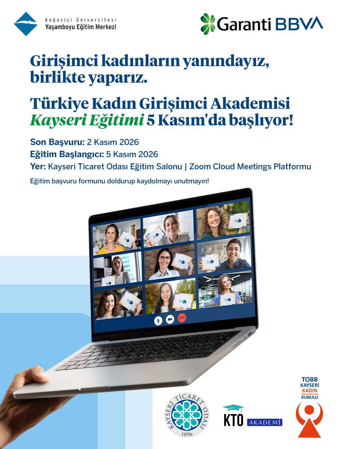 KADIN GİRİŞİMCİ AKADEMİSİ EĞİTİMLERİ KAYSERİ’DE BAŞLIYOR