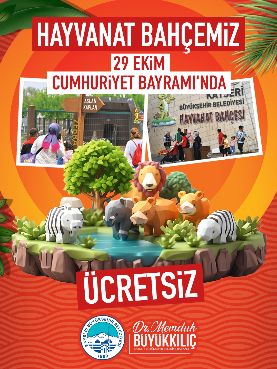 CUMHURİYET BAYRAMINDA HAYVANAT BAHÇESİ ÜCRETSİZ