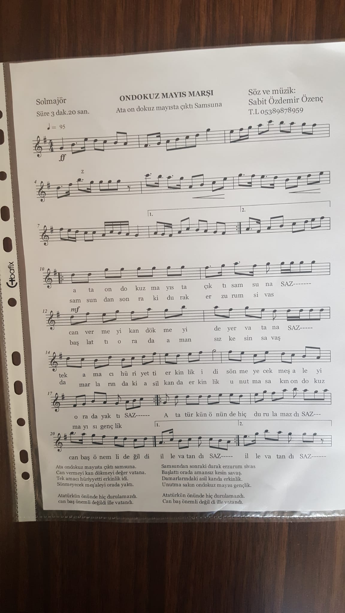 94 YAŞINDA 19 MAYIS MARŞI YAZI