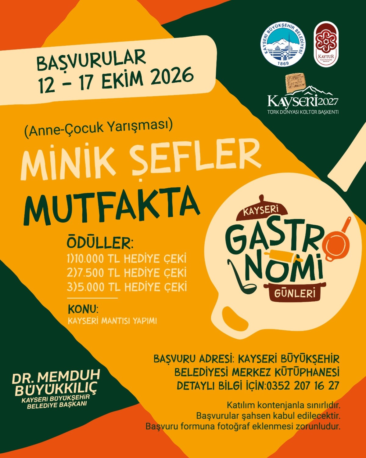 GASTRONOMİ GÜNLERİ’NDE EV HANIMLARI VE MİNİK ŞEFLER YARIŞACAK